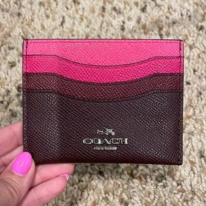Coach color block card case